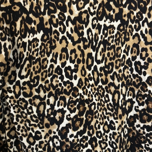 Talbots Leopard Print V Neck Merino Wool Sweater Size L - Picture 8 of 9
